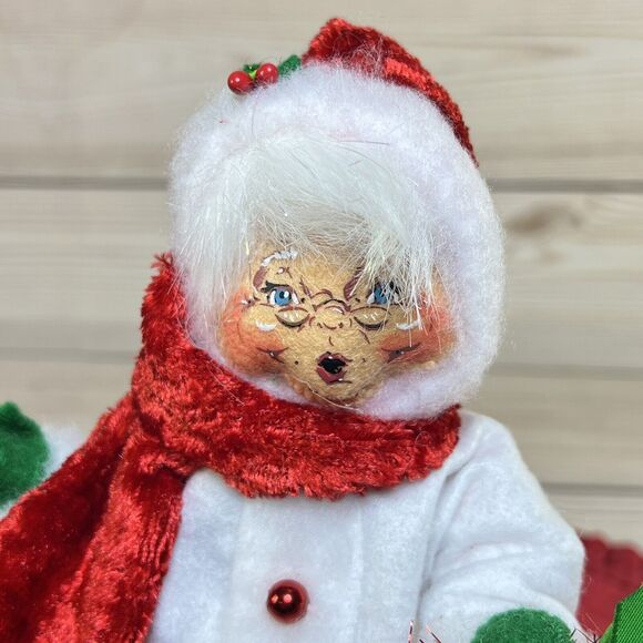 Annalee 2014 Merry Mint Mrs Santa Claus 9” Doll Christmas Wreath w/Tags - 400114 - Picture 3 of 12